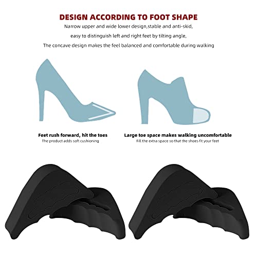 Inserciones relleno de punta para zapatos ajustables 4 pares miniatura 5