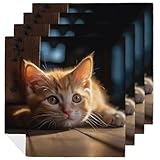 Cadeau idéal : les petites serviettes en papier orange en forme de chat pour un mariage font d'excellents cadeaux d'hôtesse pour le dîner de Thanksgiving, les fêtes, Noël, les mariages, les anniversaires de mariage, les pendaisons de crémaillère.