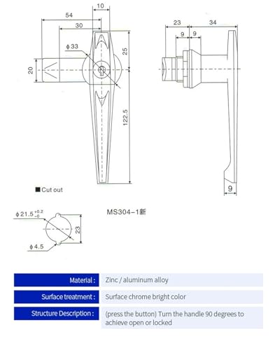 Serrure armoire électrique MS304-A fermeture boîtier distribution