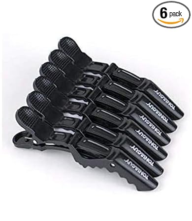 Shop Club Professional Hair Styling Plastic Clips Crocodile Plastic Hair Grip Clips Section Cutting Duckbill Sectioning Clips Durable alligator for Women, Non-Slip Hairdresser Hairgrips for Thick Hair Large Hairpin Pack of 6