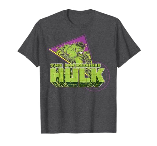 Image of Marvel The Incredible Hulk Retro Abstract Portrait Logo T-Shirt