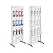 NEESEEYEE 2' x 6' Grid Wall Panel Floorstanding Display Fixture with Deluxe T-Style Base, Black. Two-Pack Combo.