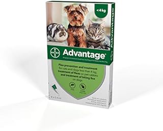 Advantage Spot On Flea Treatment 40 Small Cats Dogs and Rabbits, 4 pipettes