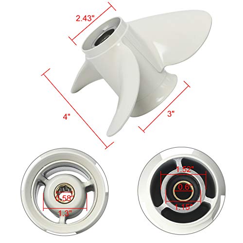 image for NovelBee Aluminum Alloy Boat Propeller for Yamaha 9.9-15 HP Outboard M