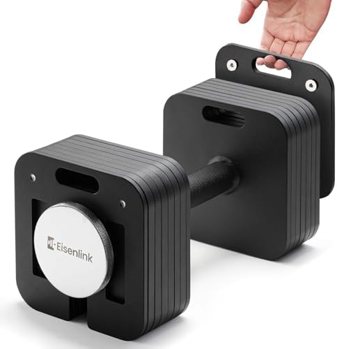 Eisenlink Adjustable Dumbbell, 10-50/80lb, Single Dumbbell, 5lb Increments, Quick-Lock Square Weight set for Home Gym Fitness (50/80LB×1)