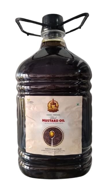 Image of SARV MATRIKAA Pure Organic Wood Pressed Black Mustard Oil -5 Litre| 100% Natural & Unrefined | Cooking, Skin & Hair Care | Ideal for Heart Health, Digestion & Pain Relief