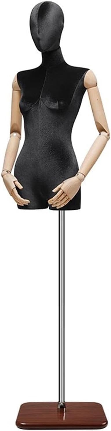 CONGRUI Adjustable Height Of 60.62-78.74in For Human Retail Mannequins Metal Base Rotatable Pose Manikin Removable(Black)