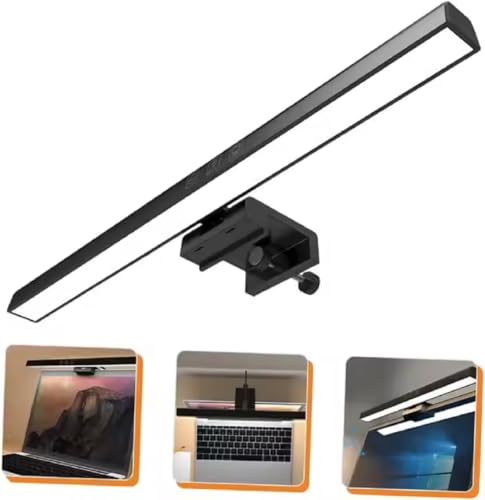 Image of SEAHAVEN Plastic 13-Inch Laptop Monitor Screen Light Bar with Smart Touch Sensor USB Powered 5W Led E-Reading Lamp Stepless Dimming 60-Min Timer No Screen Glare Eye Health Care Black