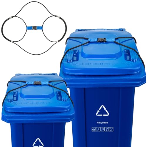 Image of Generic Outdoor Trash Can Bungee Rope,Trash Can Lid Lock,Suitable for 30-50 Gallons - Buckle Lock,Preventing Animals and Other Pests from Entering (Black 1 Pack)