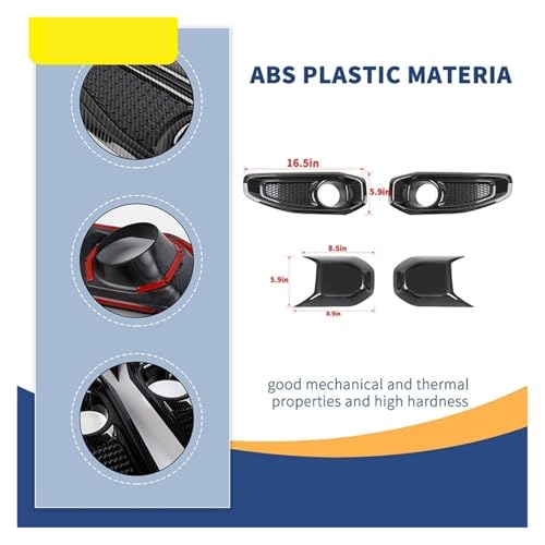 Pegatinas decorativas acabado fibra de carbono para faros antiniebla de Jeep Gladiator JT 4
