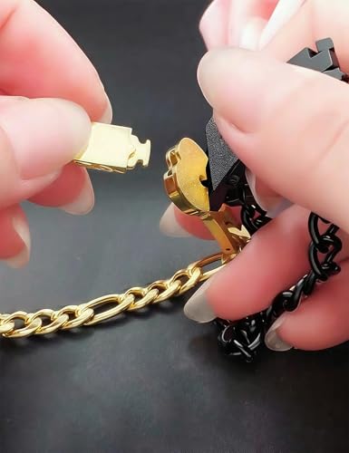 MIFXI 2 Sets Couples Matching His and Hers Gold Plated Heart Lock Key Bracelets4