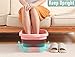 DoroSun Collapsible Foot Tub Feet Soaking Spa Bath with Massager Acupoints for Circulation, Plastic Inflatable Feet Soak Basin Foldable Foot Soaker Bucket Footbath Bowl Tools for Men Adults, Black