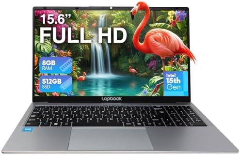 15.6" Full HD Windows 11 Laptop (Dec 2025 Release) - Intel 15th Gen, 8GB RAM 512GB M.2 SSD, Windows 11 Home, Dual-Band WiFi, Integrated Webcam - S15 N6 Quad-Core, 15 Inch Lightweight Laptop