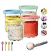 Produktbild WRQIOO Creami Behälter für die Ninja Creami, 4 Stück 680ML Eisbehälter für Speiseeis, Ersatz für Ninja Creami Deluxe Pints und Deckel Eismaschine, Spülmaschinenfest, BPA-frei, für NC500 NC501-Serie