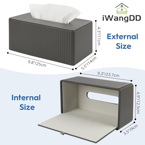 Tempoboxen Spender, Kosmetiktücherbox aus PU-Leder mit Magnetverschluss, 25x14x10cm – Für Wohnzimmer, Badezimmer, Büro & Auto