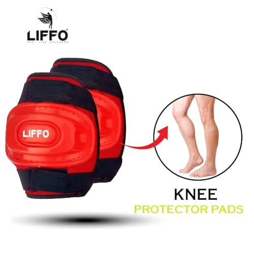 Image of Liffo Skating Guard Skating Kit Protective Skating Guard Kit for Skating, Cycling, Running for Kids,Boys,Girls,Men & Women (HSG) (Red, M)