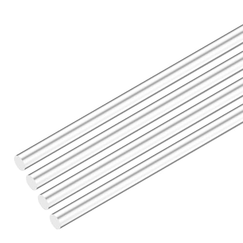 Image of M METERXITY 4-Pack Acrylic Round Rods, 11.8 x 0.28 Inch / 300 x 7 mm Clear Acrylic Dowel Rods Sticks Plastic Sticks Strip for DIY Crafts Lighting Gardening Decorations
