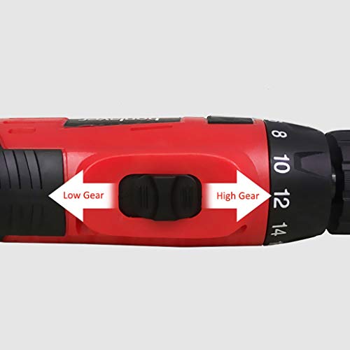 QHYXT Lithium-Bohrmaschine Wiederaufladbare Handbohrmaschinen Pistolenbohrer-Set mit Zwei Geschwindigkeiten… – Bild 6