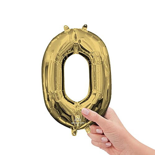 Foil Air Filled Balloon - 16"H | Gold | 1 Pc., Number 0