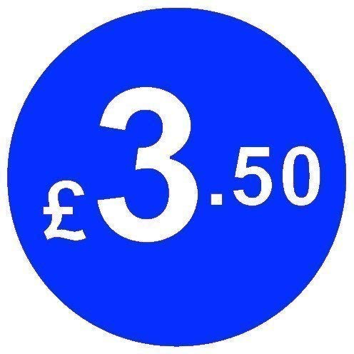 from 99p to £10 - Pack of 200 Blue 20mm Price Stickers/Sticky Labels (Blue £3.50)