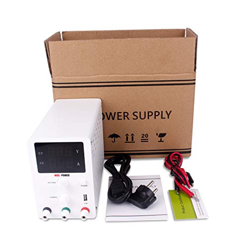 Image of DHRUV-PRO Nice-Power Rsps3010 3 Corded Electric Digital Laboratory Test Phone Repair Usb 5V 2A, 30V 10A Adjustable Switching Power Supply, White