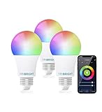 Viribright Smart LED Light Bulb E26, A19 RGBW WiFi Dimmable