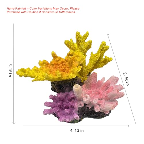Image of Aquarium Decor Fish Tank Decorations Resin Coral Ornament, Small Aquarium Accessories Hideout for Betta Shrimp Goldfish, Artificial Reef Fish Tank Accessories Decorations