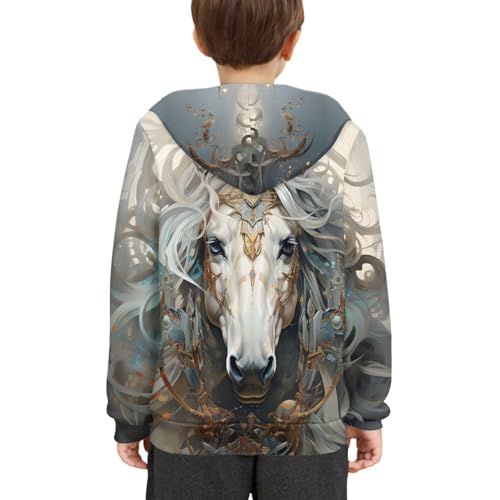 Kids Boys Realistic 3D Wolf Printed Long Sleeve Cool Hoodies with Pocket4