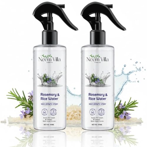 Image of Rosemary & Rice Water Hair Growth Spray - Natural Hair Care Solution for Thicker, Stronger Hair | Boost Hair Growth & Reduce Hair Fall (200 ml, Pack of 2)