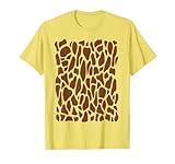 patrón jirafa africano regalos Camiseta Animal Print, Niños Unisex, Manga corta, Talla S, Amarillo