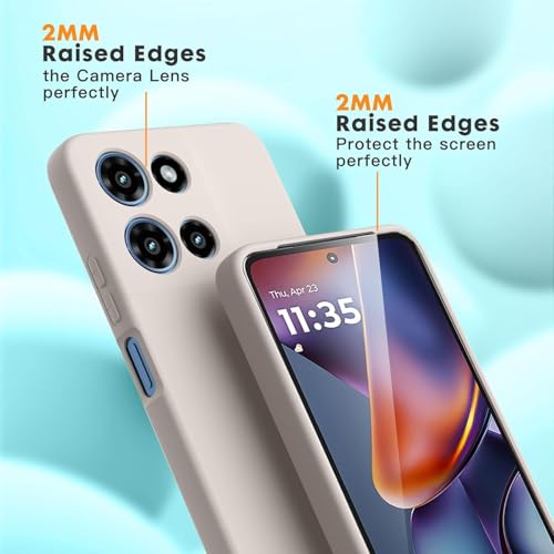 Image of DIZORO Microfiber Candy Case for Motorola Edge 60 Pro 5G Smooth Touch Cushion Liquid Soft Silicone Gel Rubber Phone Cases Non-Slip Full Body Protective Shockproof Back Cover - Stone Grey