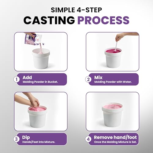 Image of Castpro Molding Powder 500g for Hand Casting | DIY Plaster Mold Kit for Couples Family Baby Handprint Keepsake | Ideal Gift Idea for Birthday Anniversary Wedding Occasion and Creative Home Decor