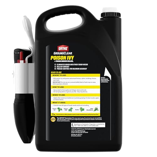 Image of Ortho GroundClear Poison Ivy and Tough Brush Killer3 with Comfort Wand - Ready-To-Use Weed Killer with Results in 1 Hour, 1 gal.