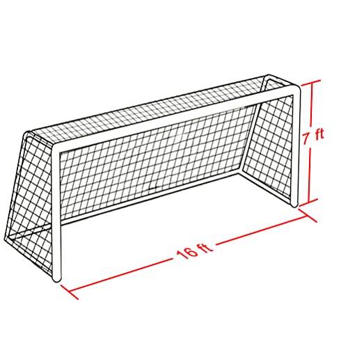 Lujuny Soccer Goal Net 24 X 8 Ft - Full Size Football Training Goal Post Replacement Netting Not Include Posts #TOP4