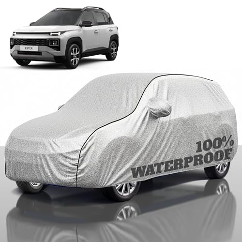 Image of Premium Polyester Car Cover Exter All-Weather Protection from Rain, Dust & Sun | UV Resistant Fabric | Full Body Secure Fit for Outdoor & Indoor Parking Silver