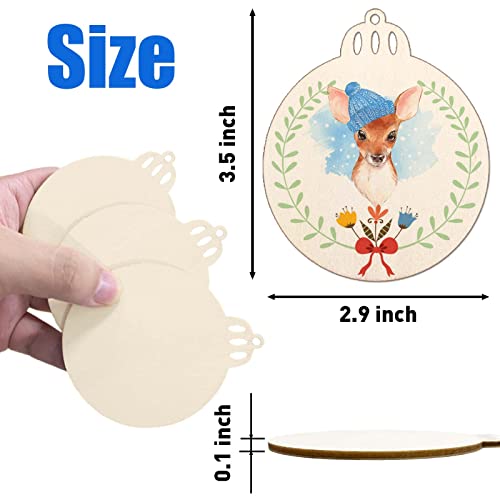 60 Pcs Diy Christmas Ornaments,Unfinished Wood Slices Christmas Decorations,Wooden Ornaments For Crafts,Christmas Crafts For Kids,Adults #TOP1