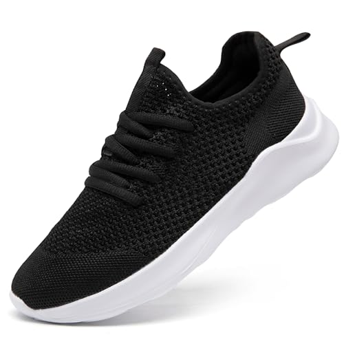 Image of CDLHHM Womens Mens Running Shoes Slip On Tennis Sneakers Walking Workout Athletic Non Slip Gym Sports Jogging Travel Casual Fashion Unisex Shoes Comfortable Lightweight Black_White Size US 11