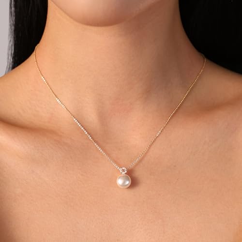S925 Sterling Silver Women Natural Pearl Choker Necklaces Pendant Necklace with Pearl, Elegant Jewelry Gift for Girlfriend, Wife, Birthday, Christmas, Weddings, Mother’s Day (Silver) by Ymeiselle - Used condition - Image 7