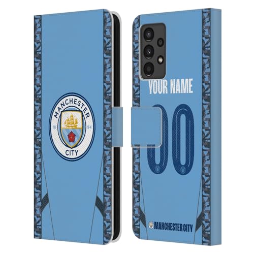 Coque Samsung Galaxy A13 étui cuir Manchester City personnalisé idée cadeau supporter