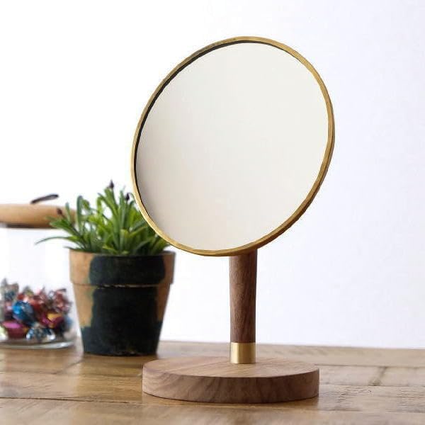 美品】オールドカリモク karimoku オーバル ウォールミラー A6095 美品