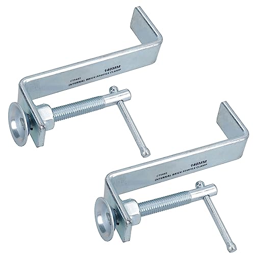 Image of 140mm / 5.5in Internal Brick Profile Clamp Fastener Holder Wall Clamps Tongs 2pc