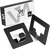 2 Stück Klebehaken aus Edelstahl | Selbstklebende Haken in edlem schwarzen Design | einfache Anbringung ohne bohren | Handtuchhaken inkl. E-Book