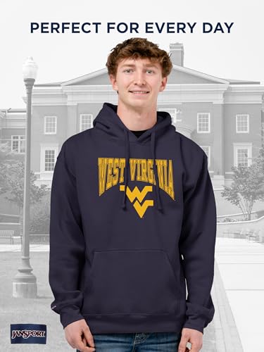 Image of JanSport NCAA Officially Licensed Rival Hoodie, Long Sleeve Unisex Sweatshirt, Cotton-Polyester Blend, Double-Layered Hood