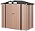 Aoxun 6'x4' Outdoor Metal Storage Shed with Lockable Door- Ideal for Tools, Garden Equipment & Bikes, Perfect for Patio Placement(Base Included/Brown)