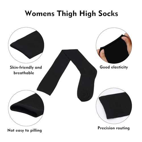 Hicdaw 4/10 Pairs Yoga Socks for Women Non Slip Skid Socks Long Socks Over Knee Thigh High Stockings Warm Cute3
