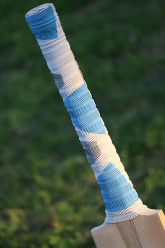 Image of Sixteen Cricket Bat Handle Rubber Grips Set with Wooden Grip Cone - Pack of 5 (4 Rubber Grips + 1 Wooden Cone, Multi-Design 3)