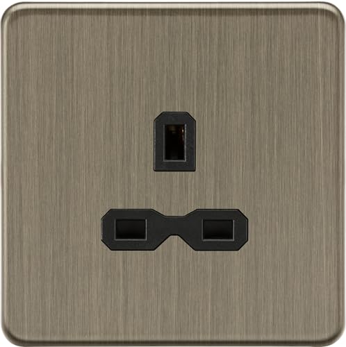 Knightsbridge 13A 1G Unswitched Socket - Antique Brass