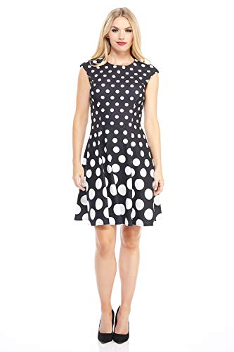 Image of London Times Womens Dresses Cap Sleeve Fit and Flare - Elegant Summer Cocktail Graduation Garden Party Wedding Guest Dress