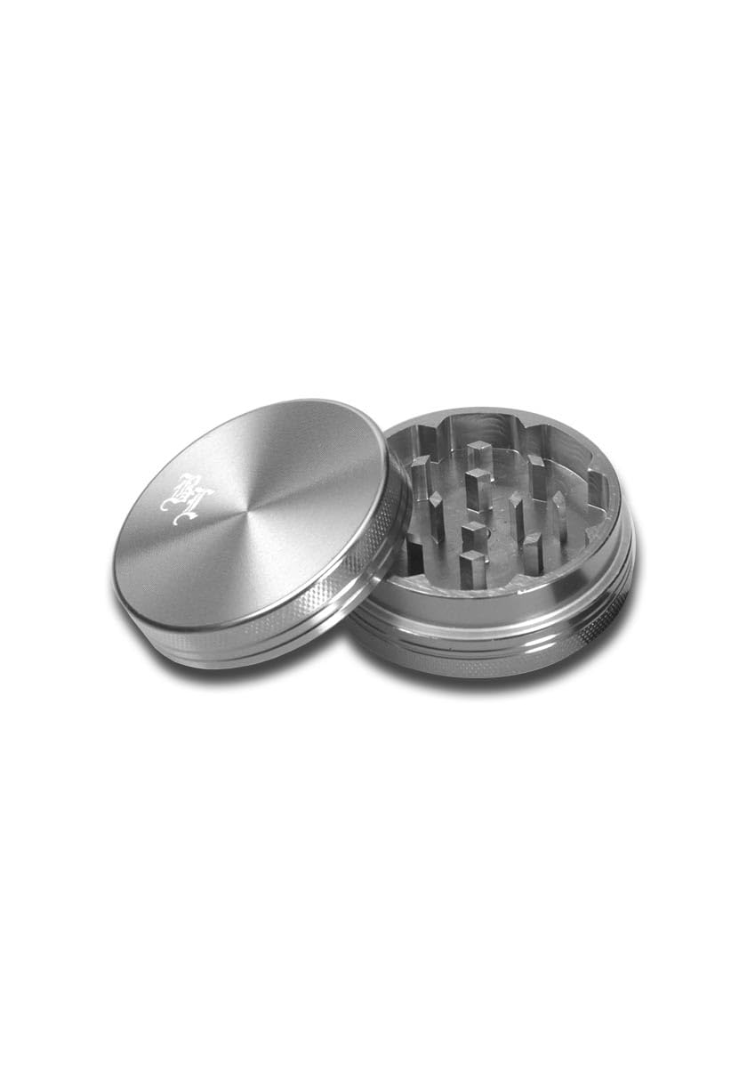 CNC Alu Grinder Black Leaf in alluminio mulino frantoio 2 pezzi Ø40 mm Patchouliworld Durchmesser: Ø40mm argento