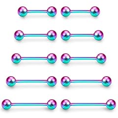 14G Mixed Size Purple Tongue Rings